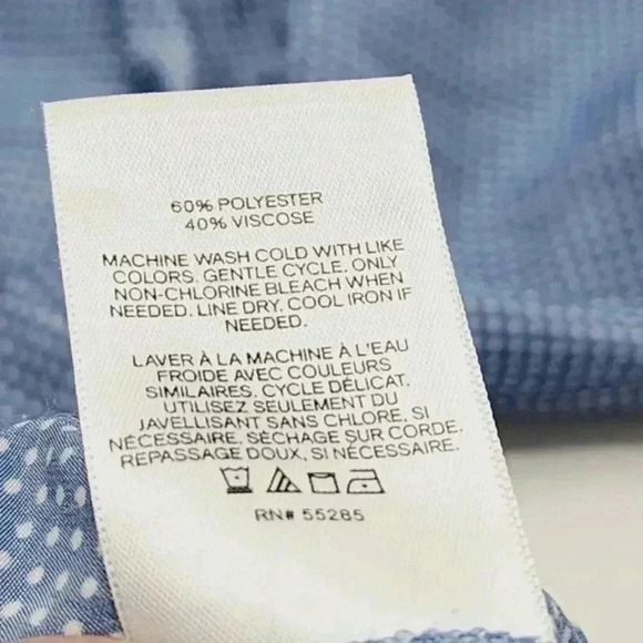 Express V neck pullover long sleeve Polka Dot Chiffon Blouse M - Picture 6 of 7